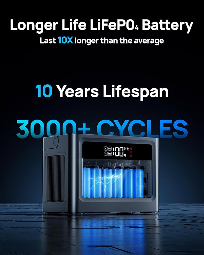 DaranEner Portable Power Station 230.4Wh LiFePO4 Battery, 350W Power Bank with AC Outlet 110V/ 700W Surge, Solar Generator Fast Charging for Camping, Laptop, Emergency, RV, Off-Grid Living