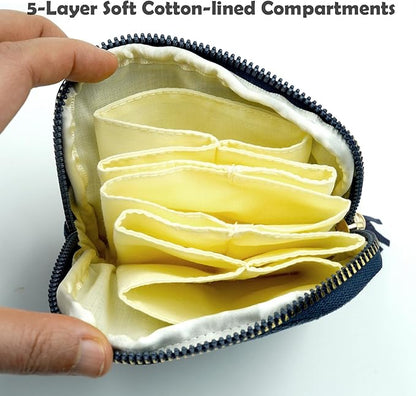 Gihunk Travel Jewelry Case, Travel Jewelry Organizer, Travel Jewelry Bag with Zipper, Small Travel Jewelry Pouch for Necklaces Bracelets Bangles Rings Earrings Gemstones Storage (purple)