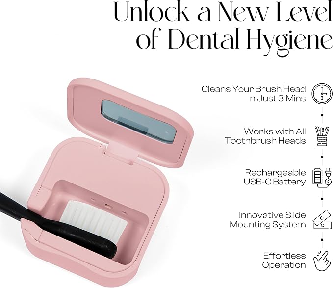 Mondano UV-C Toothbrush Sanitizer and Holder, Toothbrush Case - Manual/Electric Toothbrush Cover for Any Toothbrush Head - Rechargeable Toothbrush Travel Case, Tooth Brush Cover Cap for Home