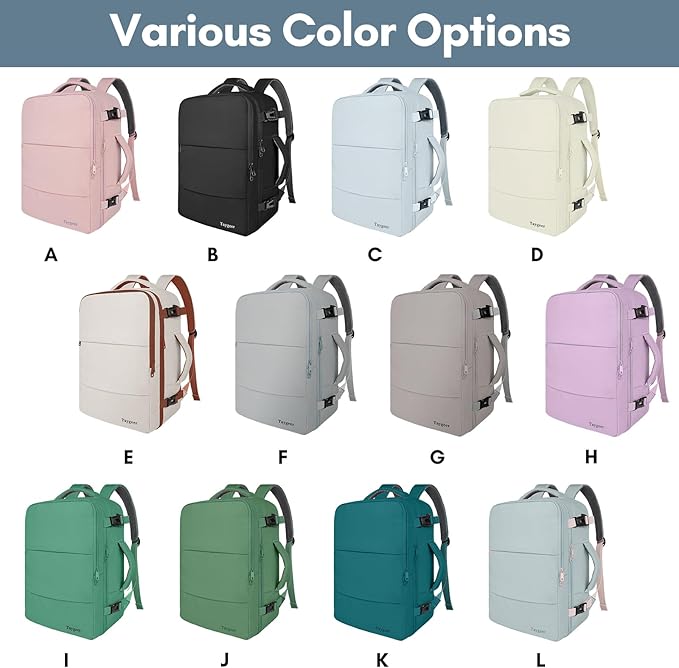 Taygeer Travel Backpack for Women Men, 40L Airline Approved Carry On with 17.3 inch Laptop Compartment, TSA Friendly Daypack with USB Charging Port, Backpack for Business Hiking Travel, Peridot Green