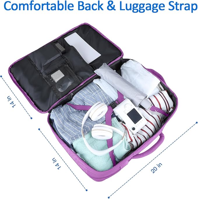 60L Carry On Backpack, Extra Large Laptop Backpack, Big Capacity Travel Backpack for Women, Expandable Water Resistant Bag Anti-Theft Business Daypack Fit 18 Inch Laptop with USB Port,Purple