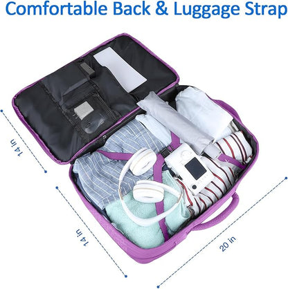 50L Carry On Backpack, Extra Large Laptop Backpack, Travel Backpack for Women, Expandable Water Resistant Big Bag Anti-Theft Business Daypack Fit 17 Inch Laptop with USB Port,Purple