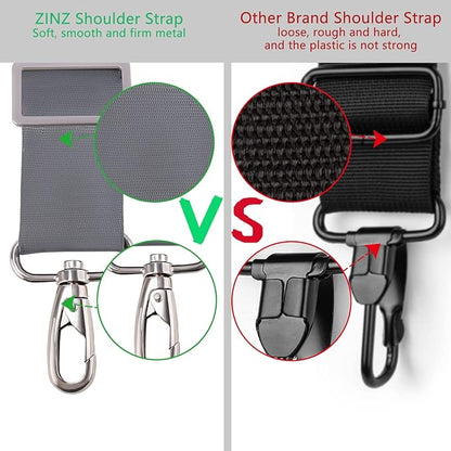 ZINZ 79 inch Shoulder Strap, Extra-thick Fixed Cushion Pad and Dual Clasps Universal Replacement Strap with Metal Swivel Hooks for Laptop Bags, Luggage Bags, Camera, Crossbody (200cm,Gray)