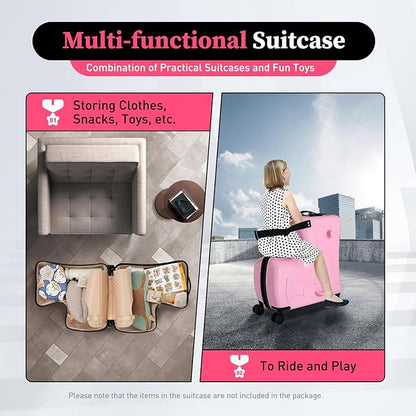 20"Kids Luggage Portable Kids Suitcase Children's Ride On Trolley Rolling Luggage with Wheels Carry Trolley Luggage with Password Lock Waterproof Kids Suitcases for Boys Girls Small Suitcase ABS+PC