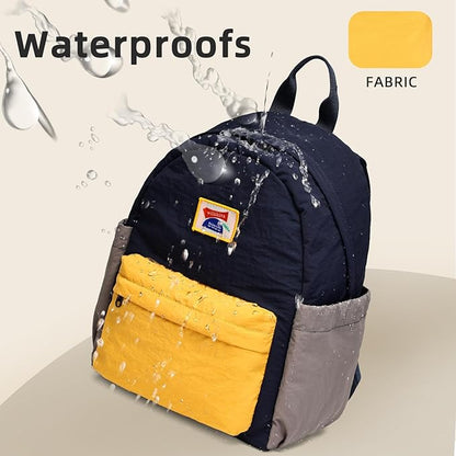 willikiva Kids Backpack for School Boys Girls Teens Toddler Backpack Waterproof Kindergarten Preschool Elementary Bookbag Children Travel Bag(Deep Blue Yellow,Small)