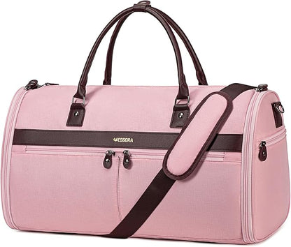 Carry On Garment Bags for Travel, Convertible Garment Duffle Bag for Men Women, 2 in 1 Suit Bag Travel Duffel Bag with Shoes Compartment & Detachable Shoulder Strap