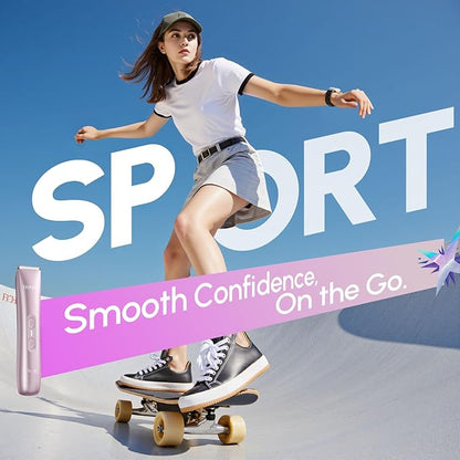 Electric Razors for Women - 2-in-1 Body & Facial Hair Trimmer, Wet & Dry Use Cordless Shaver for Legs, Underarms, Bikini Line, Ceramic Blade for Sensitive Skin - Teen Girl Gifts Trendy Stuff (Pink)