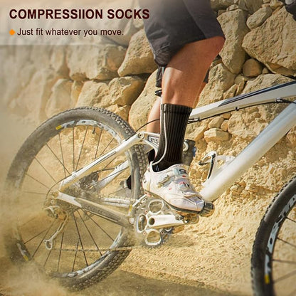 BULLIANT Compression Socks for Men 6Pairs, Athletic Crew Socks Cushioned For Men Sports Running-Arch Support