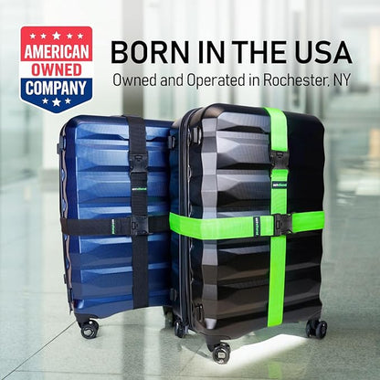 Untethered Luggage Straps | TSA-Approved Suitcase Belts with Heavy-Duty Buckles. Secure Adjustable Travel Accessories for Checked Bags. 4-Pack