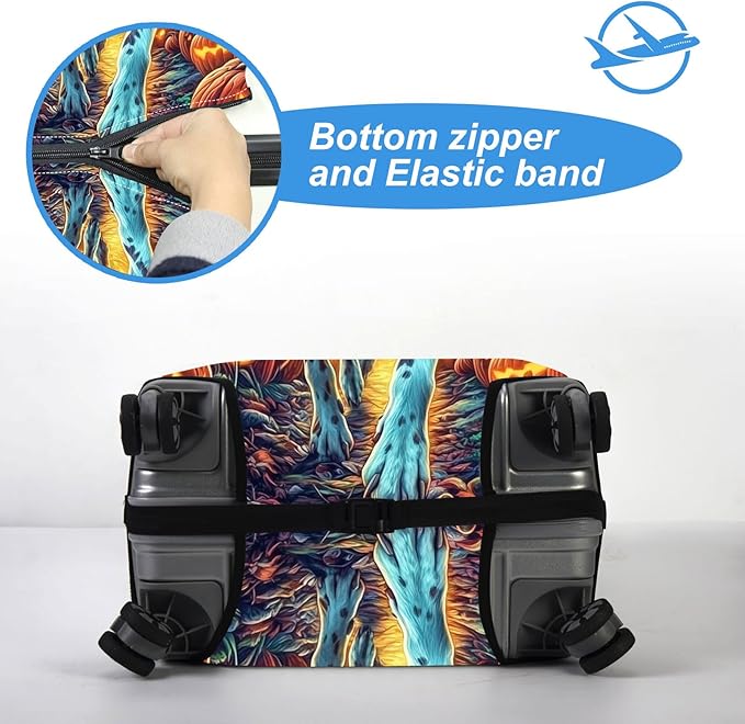 Luggage Cover Protector for 30-32 Inch Suitcases, TSA Approved Elastic Travel Suitcase Covers, Anti-Scratch Washable Luggage Sleeve for Carry On & Checked Bags, Shorthaired Pointer