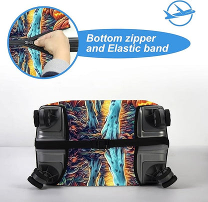 Luggage Cover Protector for 26-28 Inch Suitcases, TSA Approved Elastic Travel Suitcase Covers, Anti-Scratch Washable Luggage Sleeve for Carry On & Checked Bags, Shorthaired Pointer