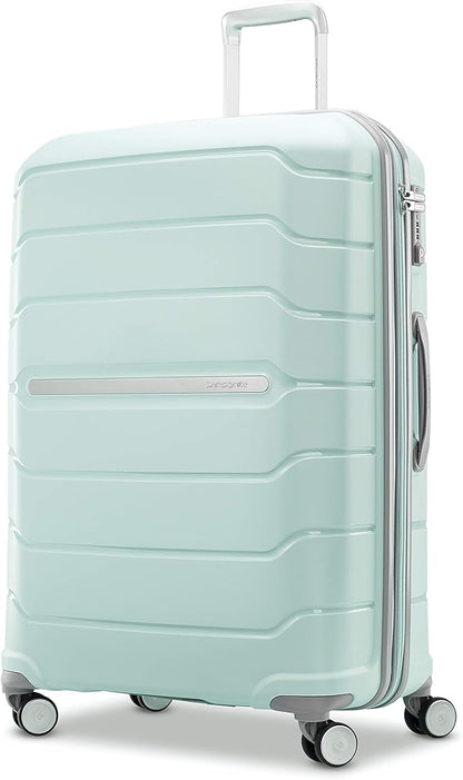 Samsonite Freeform Hardside Expandable with Double Spinner Wheels, Mint Green, Checked-Large 28-Inch
