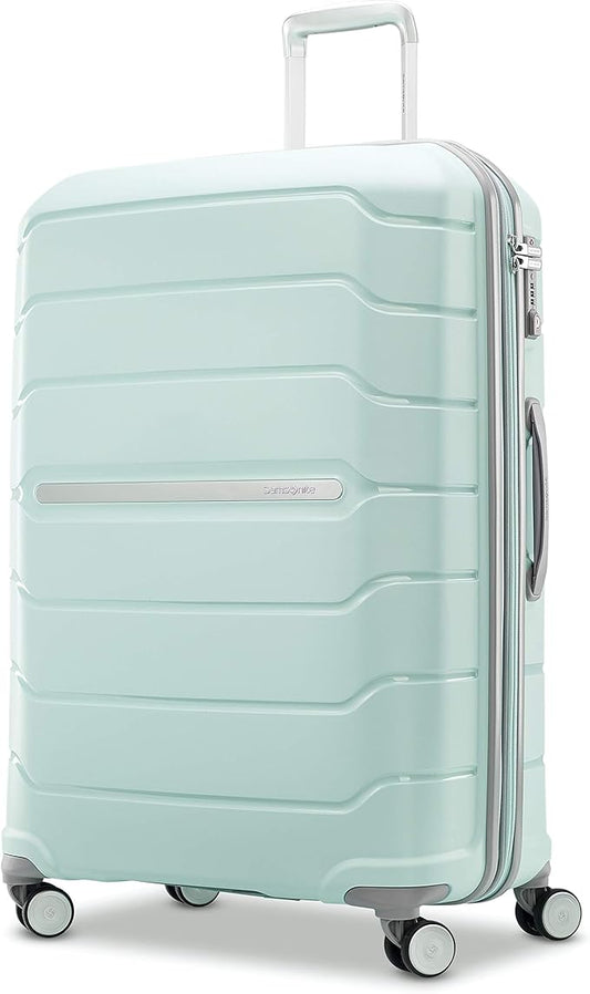 Samsonite Freeform Hardside Expandable with Double Spinner Wheels, Mint Green, Checked-Large 28-Inch