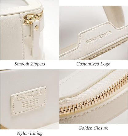 ROWNYEON Clear Makeup Case Toiletry Bag Multipurpose Travel Makeup Train Case Portable Cosmetic Organizer Transparent Storage Bag