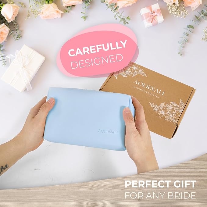 Bridal Emergency Kit for Wedding Day, Wedding Essentials Survival Set for Team Bride, Must-Have 30+ Essentials Travel Kit with Makeup Bag