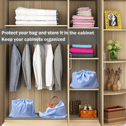 GONGKANGYUAN 6 Pack Dust Bags for Handbags – Silk Drawstring Storage Pouch, Dustproof Travel Organizer for Purses, Shoes & Boots