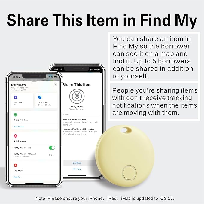 Reyke Smart Tag, Air Tracker Luggage Tracker, Works with Apple Find My (iOS Only), Item Locator for Key, Luggage, Backpack, Wallet, IP67 Waterproof, 2 Pack