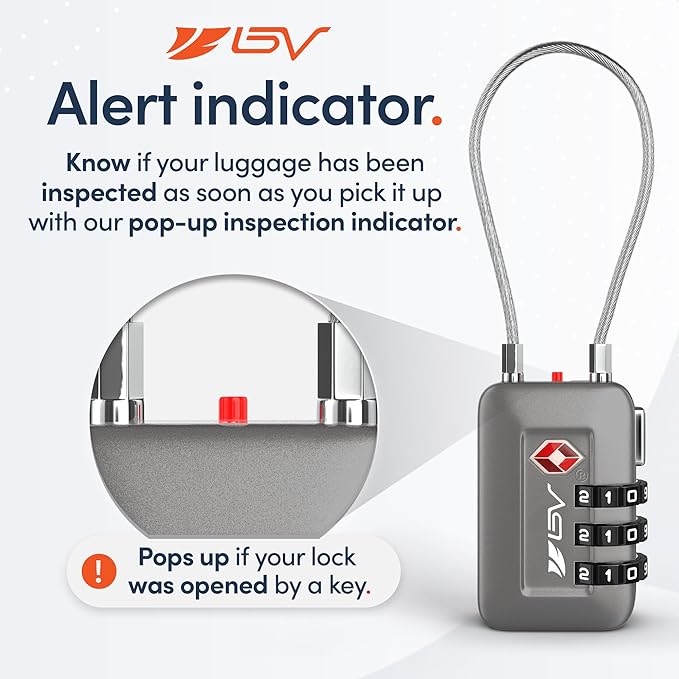 TSA Accepted Luggage Travel Lock, Set-Your-Own Combination Lock for School Gym Locker, Luggage Suitcase Baggage Locks, Filing Cabinets, Toolbox, Case (Slate Gray, 4 Pack)