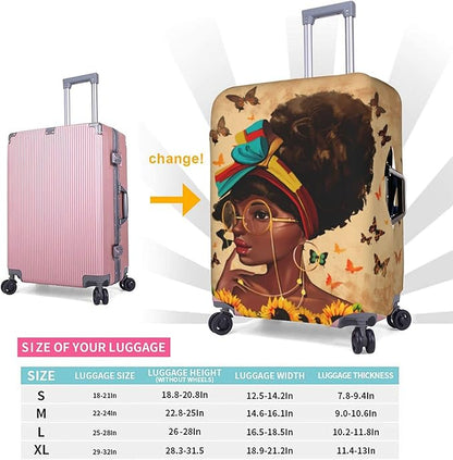 Washable Suitcase Protector - Anti-scratch Luggage Cover for Medium Suitcase - African American Afro Woman