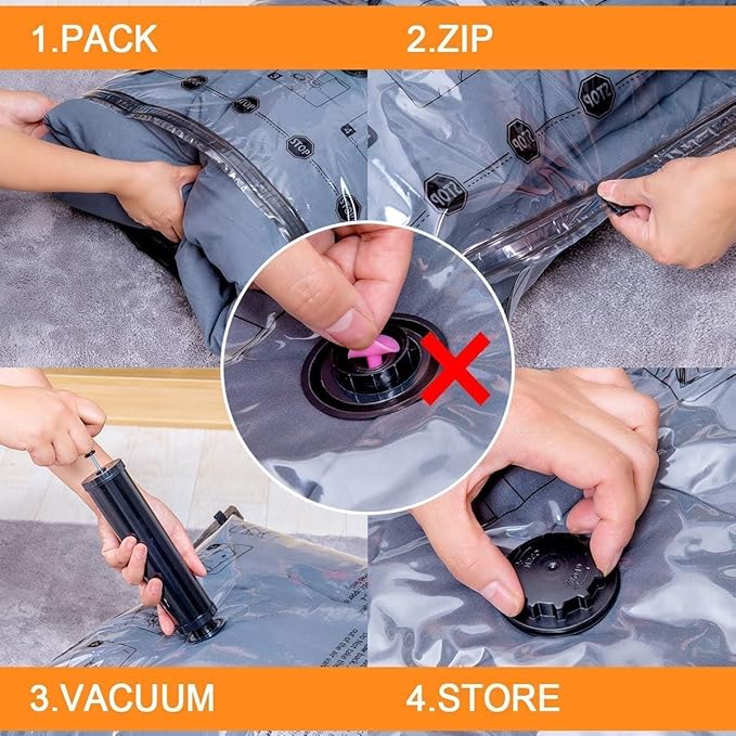 32 Pack Vacuum Storage Bags with Electric Pump Space Saver Bag for Clothes, Mattress, Blanket, Duvets, Pillows, Comforters,Travel