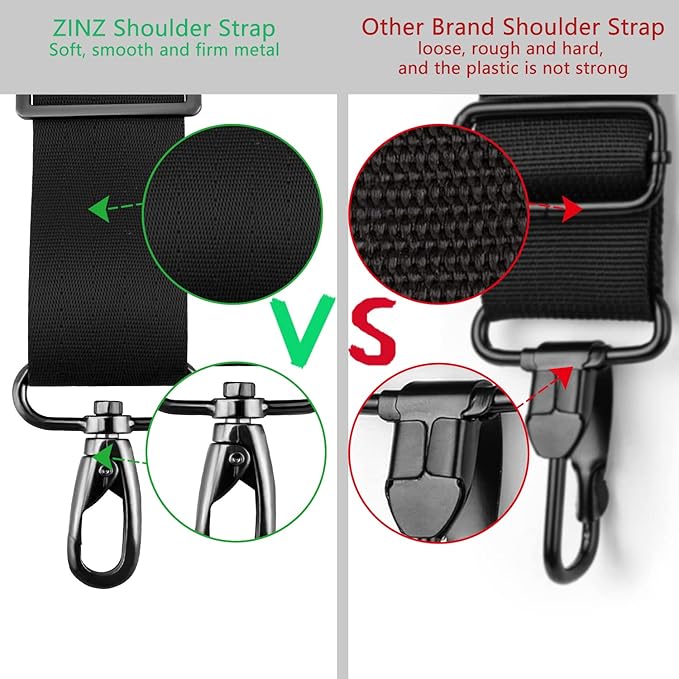 ZINZ 79 inch Shoulder Strap, Extra-thick Fixed Cushion Pad and Dual Clasps Universal Replacement Strap with Metal Swivel Hooks for Laptop Bags, Luggage Bags, Camera, Crossbody (200cm,Wine Edge)