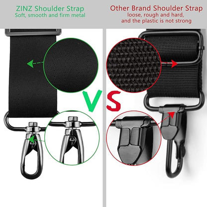 ZINZ 79 inch Shoulder Strap, Extra-thick Fixed Cushion Pad and Dual Clasps Universal Replacement Strap with Metal Swivel Hooks for Laptop Bags, Luggage Bags, Camera, Crossbody (200cm,Wine Edge)