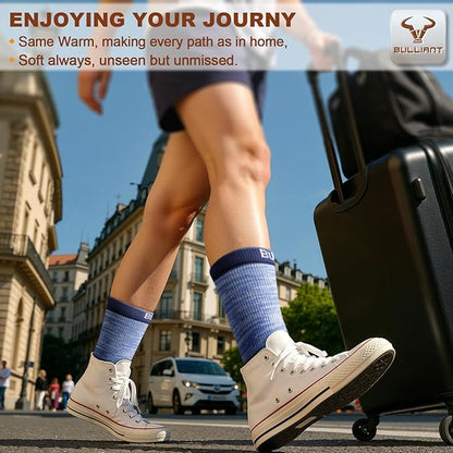 BULLIANT Compression Socks for Men 6Pairs, Athletic Crew Socks Cushioned For Men Sports Running-Arch Support