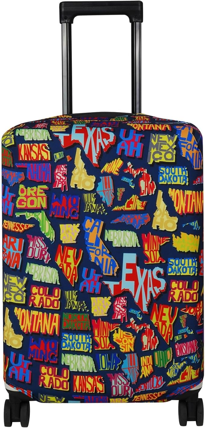 Explore Land Travel Luggage Cover Suitcase Protector Fits 31-32 Inch Case (America Map, XL)