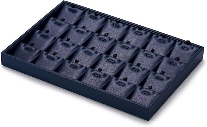 Oirlv Stackable 24 Gird Necklace Organizer Tray with Removable Jewelry Cards Necklace Pendant Jewelry Drawer Organizer