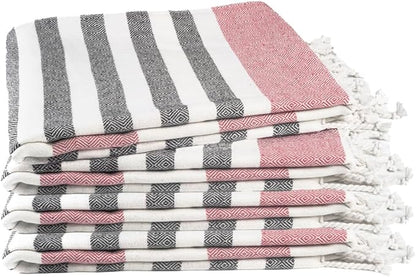 Cotton Turkish Beach Towel with Towels Oversized 36"x72" Pool Absorbent Extra Large Quick Dry Sand Travel Towel (Brick Noir, 4 Pack)