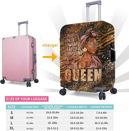 Travel Suitcase Protector African American Girl Elastic Protective Washable Luggage Cover With Concealed Zipper Suitable For 18-32 Inch (XL (for 29--32 inch luggage))