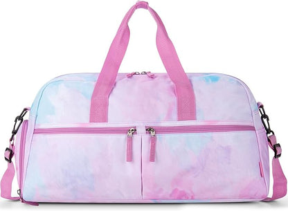 Choco Mocha Girls Duffle Bag for Travel Sports Duffle Bag with Shoe Compartment Gym Duffle Tote Bag Dance Duffle Bags for Teen Girls Pink