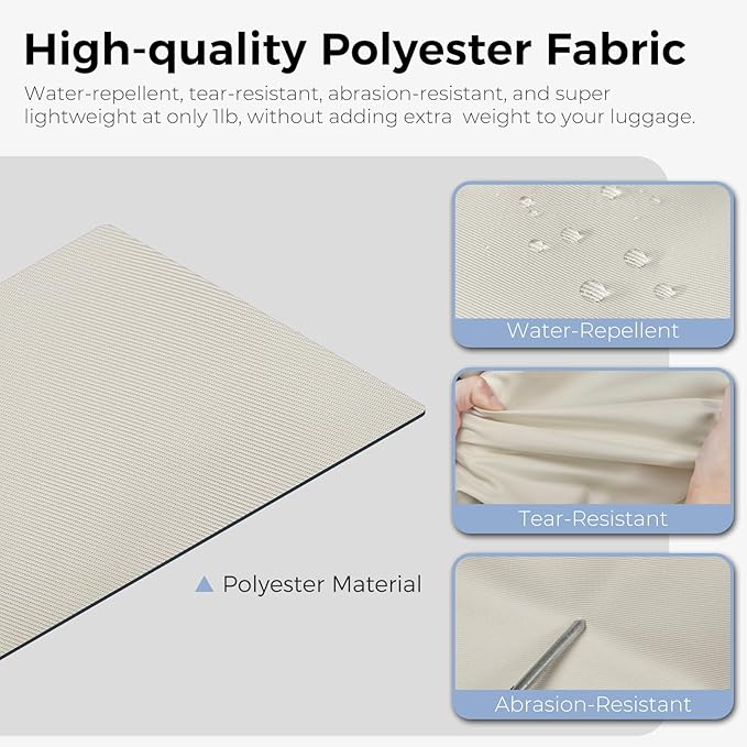 Fmeida 65L Duffle Bag with Shoes Compartment, Foldable Travel Duffel Bags for Men Women, Large Packable Travel Bag Water Repellent & Tear Resistant (Beige)