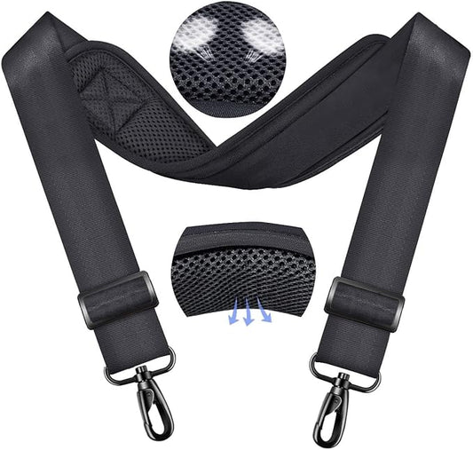ZINMARK Shoulder Strap 59 inch, Crossbody bag Straps for Duffle, Laptop Bag Messenger Bag Tool Bag Luggage, Soft with Ultra-Thick Fixed Shoulder Pad -Black