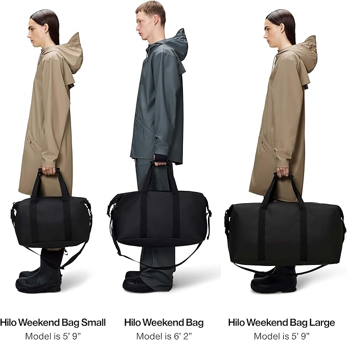 RAINS Regular Weekend Bag - Waterproof Travel Duffel for Men and Women - Duffle with Coated Zip, Adjustable Strap