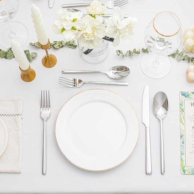 KINGSTONE Silverware Set, 20-Piece Forged Novelty Flatware Cutlery Utensil Set Premium Stainless Steel, Service for 4, for Kitchen, Home, Wedding, Party, Mirror Polished and Dishwasher Safe