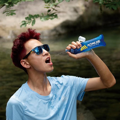 TRIWONDER Soft Flask Collapsible Water Bottles Running Bottle BPA-Free Foldable Handheld Runner Water Flask for Hydration Pack Marathon Hiking Cycling Climbing Travel (01# 250ml - Pack of 2)