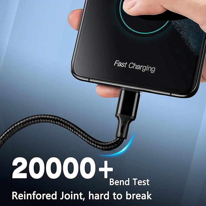 USB A to USB C Charger Cable, 5 Pack [3/3/6/6/10ft] Type C Fast Charging Cord High Data & Transfer Wire Compatible for iPhone 16/15/Pro/Plus/Pro Max iPad Pro Air ps5 Controller Samsung Galaxy(Black)