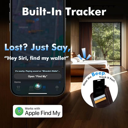 Wallet Tracker Card w/Wireless Charging [Apple MFi Certified] Rechargeable Thin Wallet Finder w/Find My (iOS Only), Item Finder for Luggage Tags, GPS Bluetooth Tracking, 80-100dB Alert