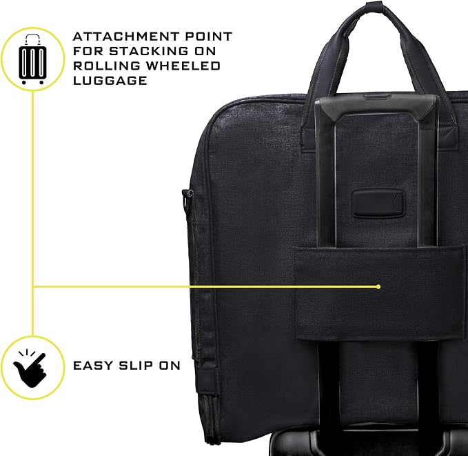 Premium Suit Garment Bag Carry On - Hangs 4 Suits - Travel & Business with Shoulder Strap and Laptop Compartment