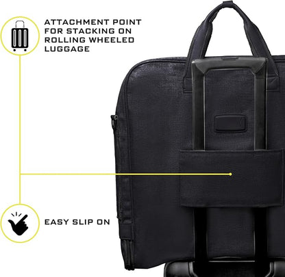 Premium Suit Garment Bag Carry On - Hangs 4 Suits - Travel & Business with Shoulder Strap and Laptop Compartment