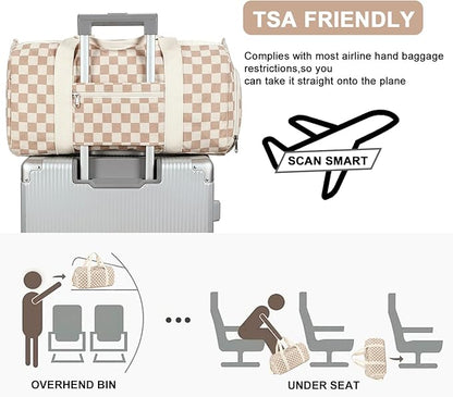 BLUBOON Duffle Bag Girls Kids Cute Gym Bag with Shoes Compartment & Wet Separation Waterproof Sports Overnight Travel Bag