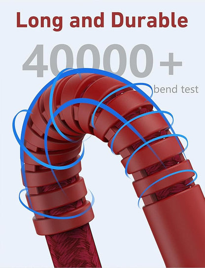 USBC to C Cable 6FT, 2 Pack USB C Cables, Type C Fast Charging Cable Nylon Braided USBC Charger Cable Compatible with iPhone 17/16/15/Pro/Plus/Pro Max/Samsung Galaxy S23/LG and More-Red