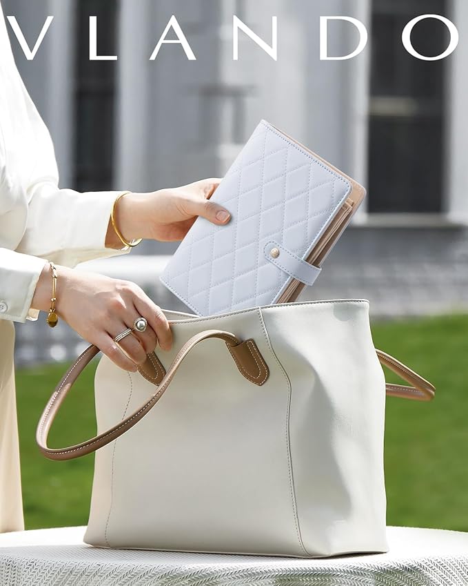 Vlando Travel Jewelry Organizer Case, Foldable Jewelry Bags Jewelry Storage Book Ring Binder with Clear Zipper Velvet Pouch Bag for Travel Essentials,Rings,Necklace,Earrings,Bracelets-Blue