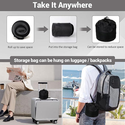 Outney™ Travel Pillow for Airplanes 2025 Veritable Chin Support Travel Neck Pillow 100% Pure Memory Foam Full Neck Surround Pillows for Traveling Flight Sleeping Portable Travel Essentials (Black)