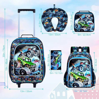 Kids Luggage for Boys and Girls, Cute Dinosaur Unicorn Rolling Wheels Suitcase for Toddler Children