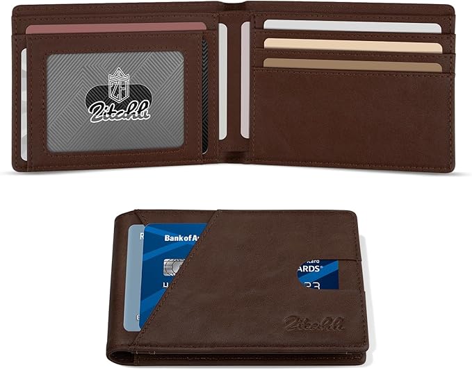 Zitahli Wallet for Men Slim 11 Credit Card Holder RFID Blocking Small Men's Wallet Bifold Minimalist Front Pocket With Mens Gifts Box