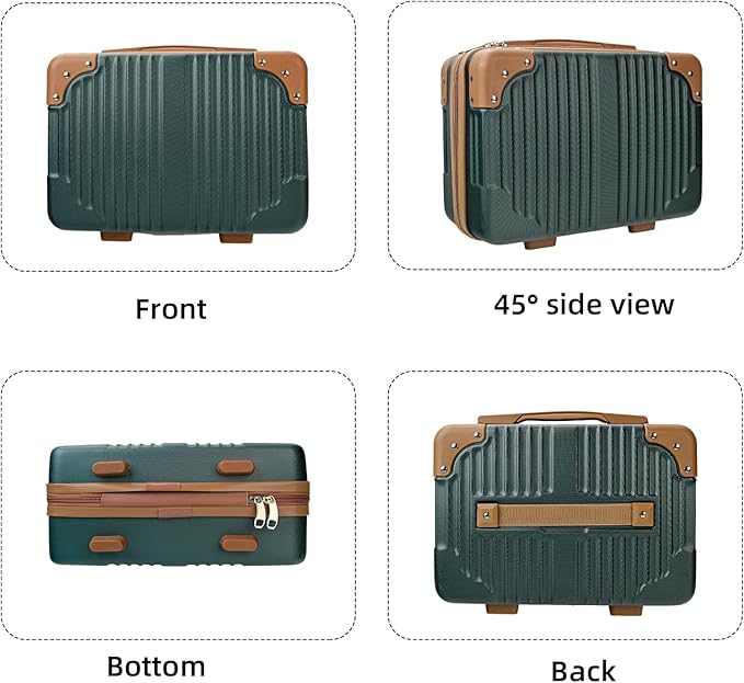 14inch Hard Shell Cosmetic Organizer Travel Train Hand Luggage Small Portable Carrying Suitcase Makeup Case Bag for Women Toiletry