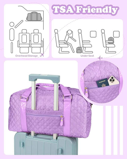 Initial Duffle Bag Women Girls Gift: Personalized Travel Gym bags, Dance Cheer bag Sports for Girl, Kid Gymnastics Bags, Birthday Gifts for Women Girls Kids Teens Mom Teacher