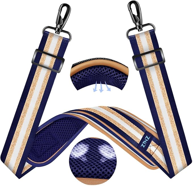 ZINZ 60" Universal Bag Strap with Ultra-thick Fixed Breathable Pad Adjustable Heavy-duty Shoulder Strap for Laptop bag Crossbody Luggage Gym Bag Camera Bag and more -TH01B06